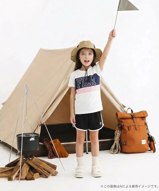 OP／FILA 【Ocean Pacific】日よけタレ付きサーフハット ベージュ