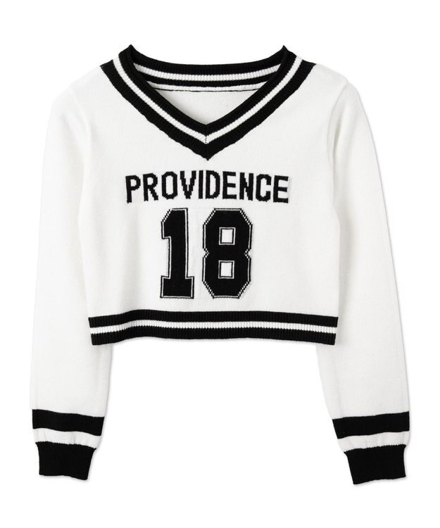 WEGO ナンバリングコンパクトニット ホワイト