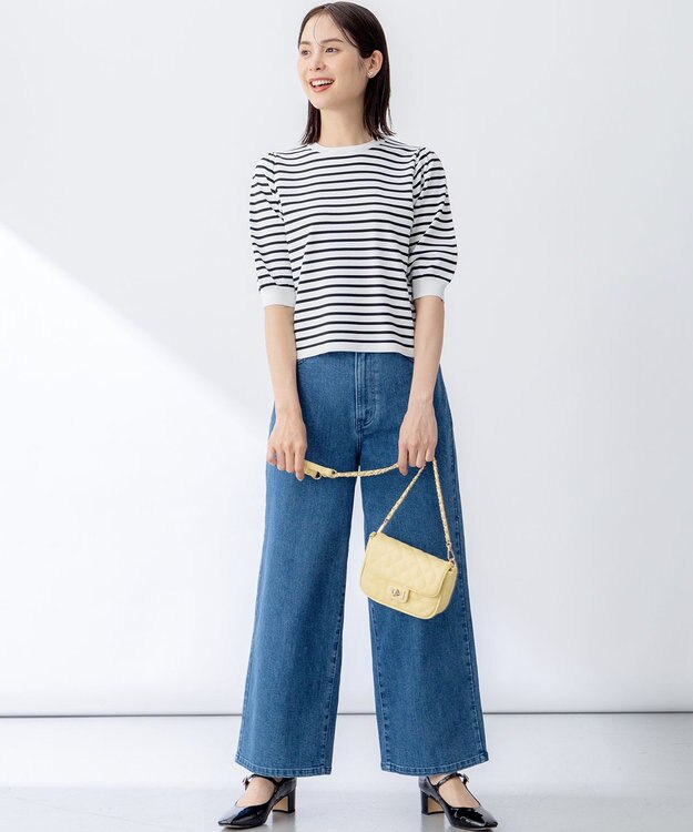 組曲 フラワーメタル ニットTシャツ オフボーダー