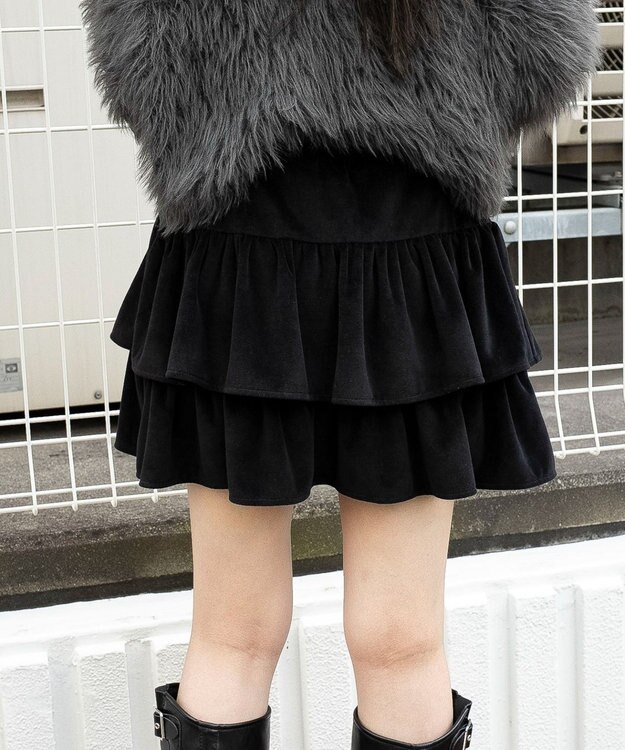 WEGO ベロアフリルスカパン ブラック