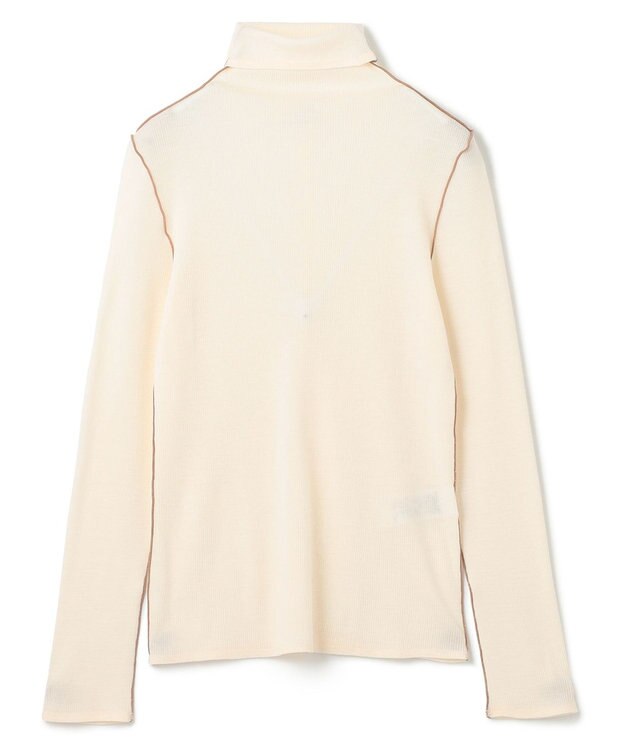 BEIGE， 【洗える・GISELe 10月号掲載】FORD / ウール配色メローハイネックカットソー Ecru