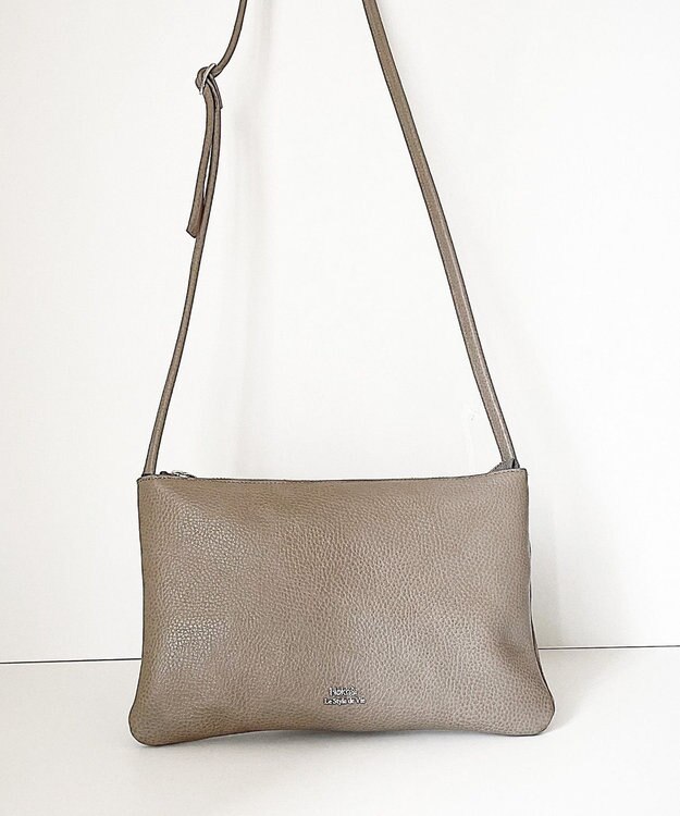 Hekhèr Le Style de Vie 新色追加【日本製】シュリンクレザー スクエアショルダーバッグ グレージュ