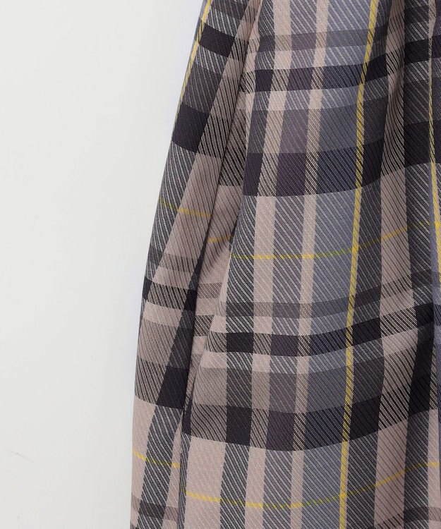 組曲 【リボンタイ付き】シアーツイルチェック ワンピース パープル系3