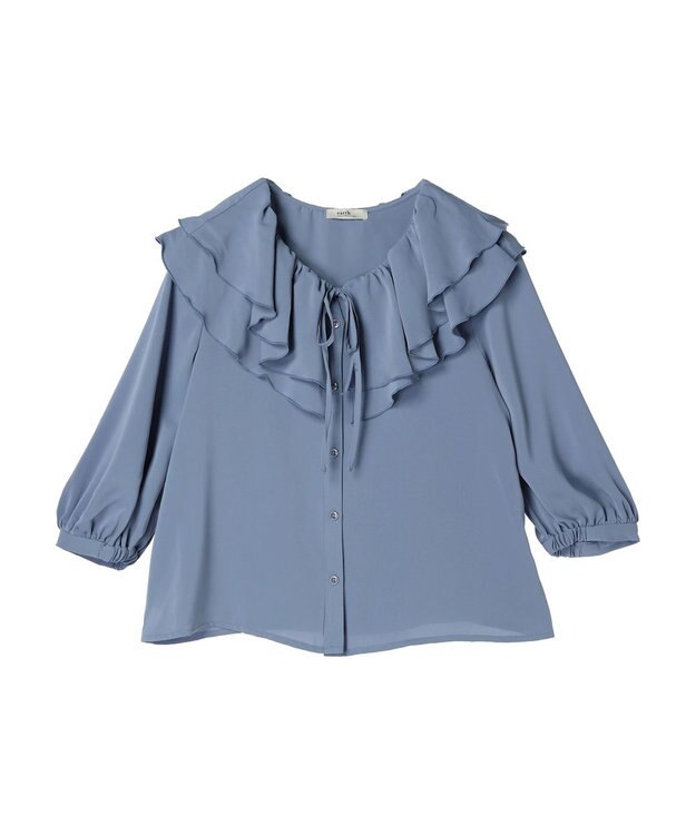 earth music&ecology メローラッフルブラウス Sax