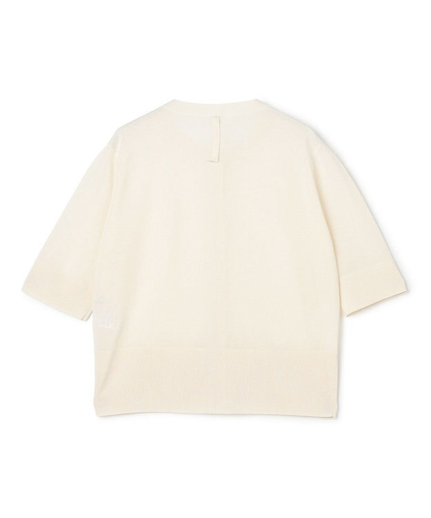 BEIGE， MOISE / シアーニット　5分袖カーディガン Ecru