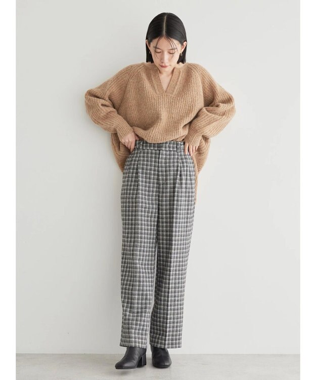 AMERICAN HOLIC ミックスヤーンカフタンニットプルオーバー Beige