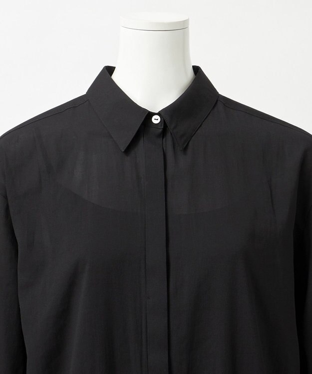 23区 S 【GOLD LABEL】トリアセテートオーガンジー プリーツワンピース ブラック系