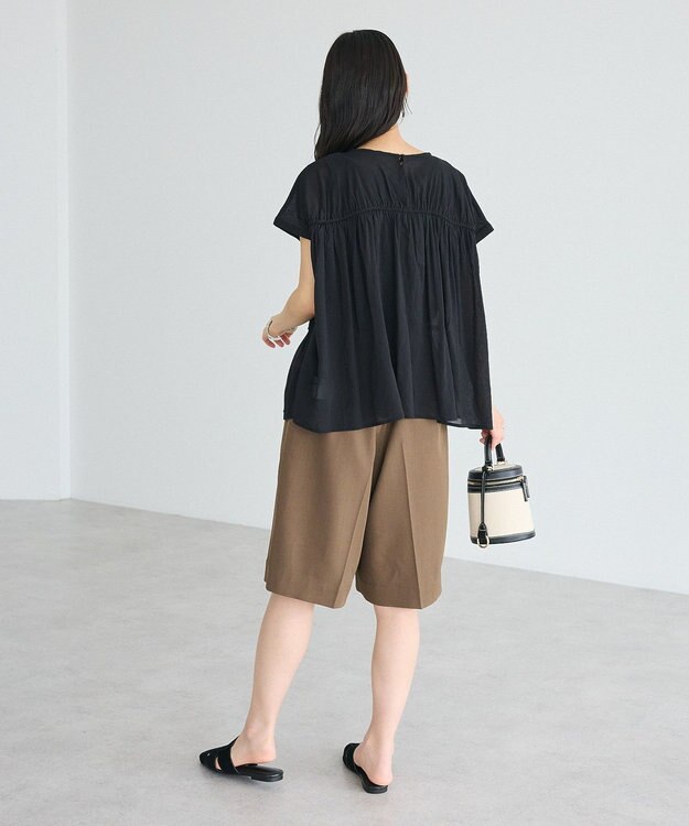 CRAFT STANDARD BOUTIQUE ヴィンテージボイルギャザーブラウス Black