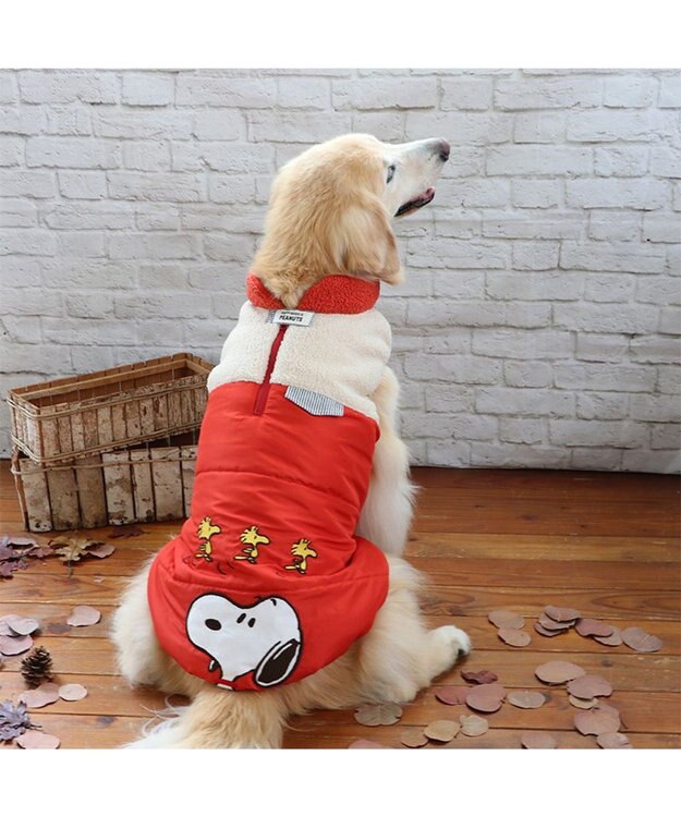 PET PARADISE スヌーピー 遠赤外線 エアベスト 《オレンジ》 中型犬 大型犬 オレンジ