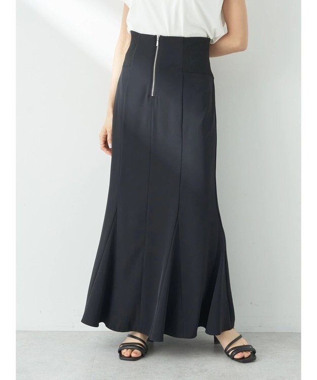 earth music&ecology バックレースサイドリブマーメイドスカート Black