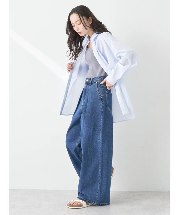 earth music&ecology ＴＲキュプラレギュラーシャツ Off White