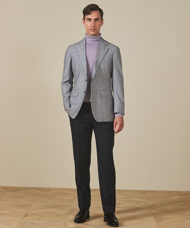 GOTAIRIKU 新色追加【洗える/チクチクしにくい/ピリングしにくい】イタリア糸 ハイゲージ タートルネックニット_WOOL100％ ライラック(25年秋冬新色)