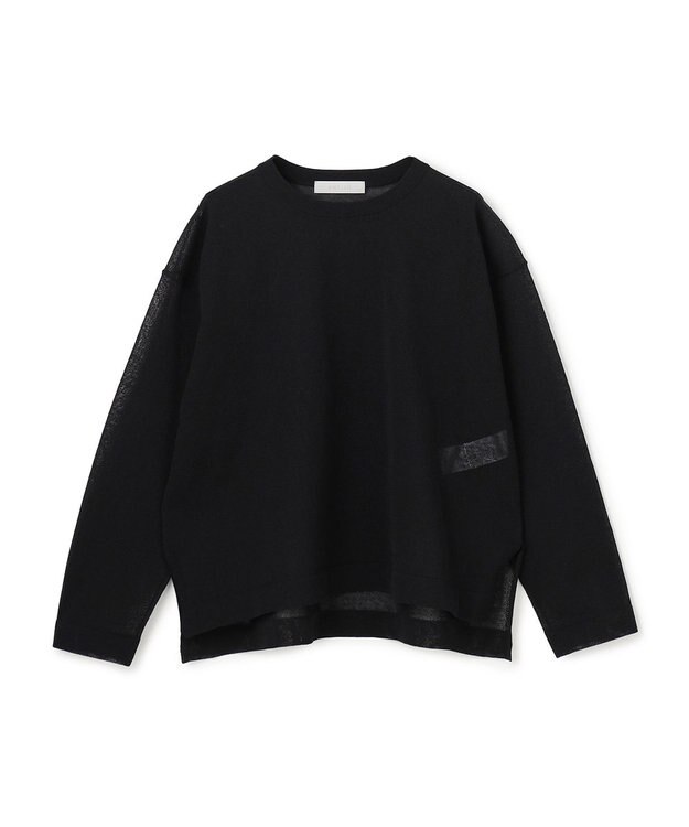 UNFILO シアーフォルムニット クルーネック ブラック