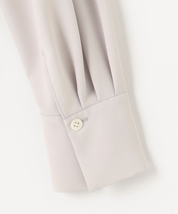 自由区 【洗える】ライトサテン ブラウス ライトグレー系