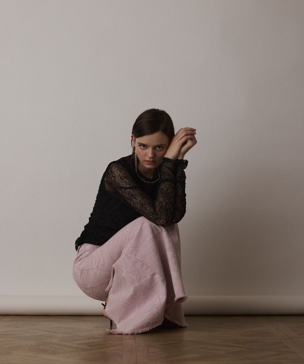 GRACE CONTINENTAL シアーレースカットトップ ブラック