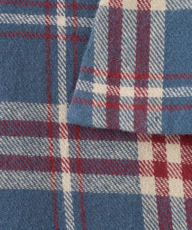 J.PRESS YORK STREET 【UNISEX】フランネル オープンカラーシャツ ブルー系3