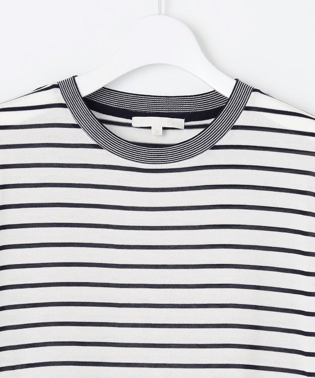 自由区 L 【WEB限定・洗える】ニットソーボーダー トップス ネイビー×オフ