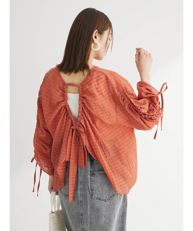 Green Parks ・ＥＬＥＮＣＡＲＥ　ＤＵＥ　バックリボンブラウス Orange