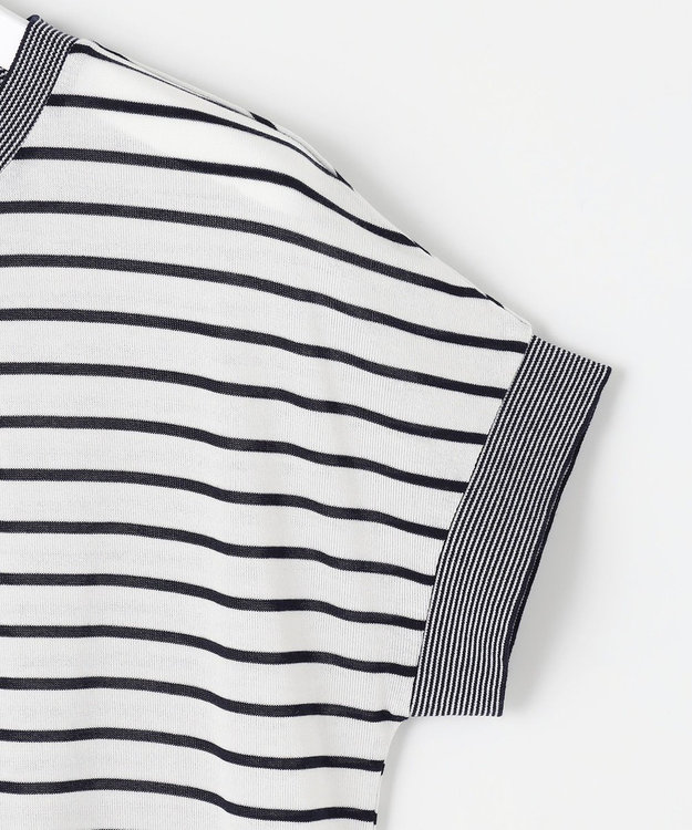 自由区 L 【WEB限定・洗える】ニットソーボーダー トップス ネイビー×オフ