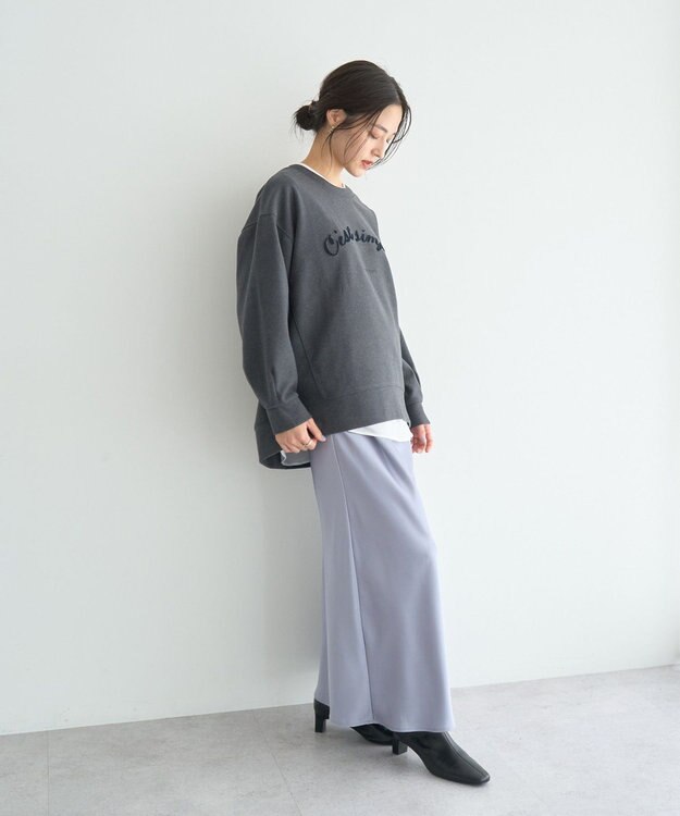 YECCA VECCA 起毛ロゴプルオーバー Charcoal Gray