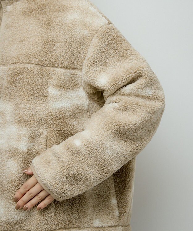 Green Parks スタンドボアジャケット Beige