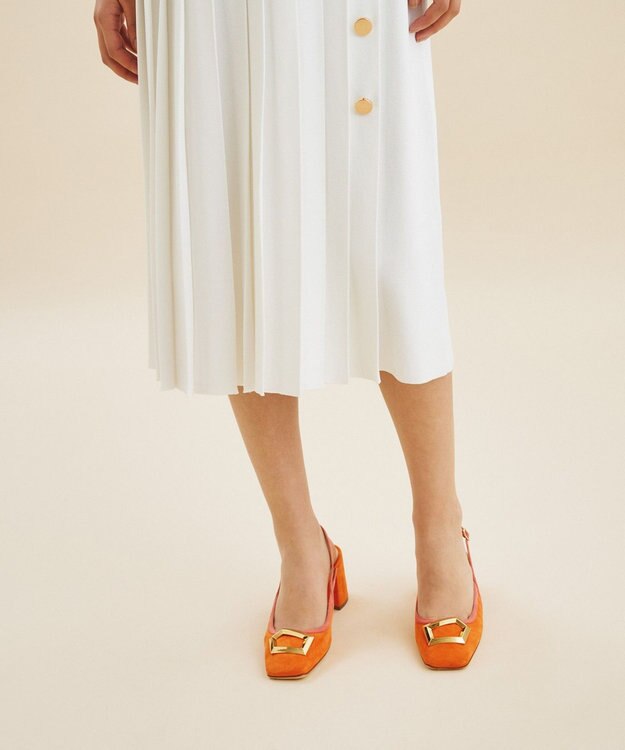 GRACE CONTINENTAL Rupert Sanderson バックルミュール オレンジ