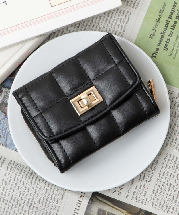 WEGO パイピングキルティングウォレット ブラック