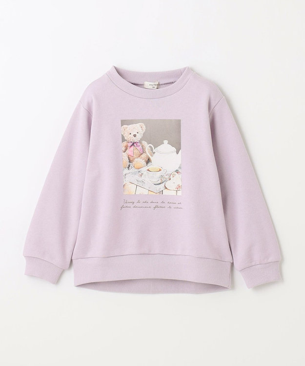 ANY KIDS 【春まで主役】フォトプリントトレーナー ラベンダー