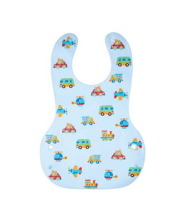 MIKI HOUSE HOT BISCUITS 総柄 お食事スタイ ブルー