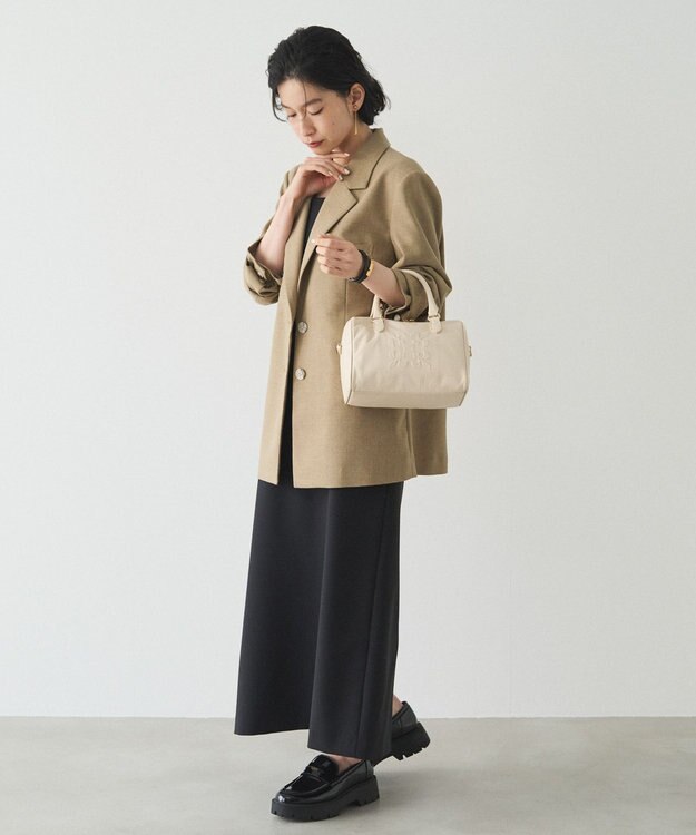 russet 《composition》レザー2WAYミニボストンバッグ(CE-1684) Ivory