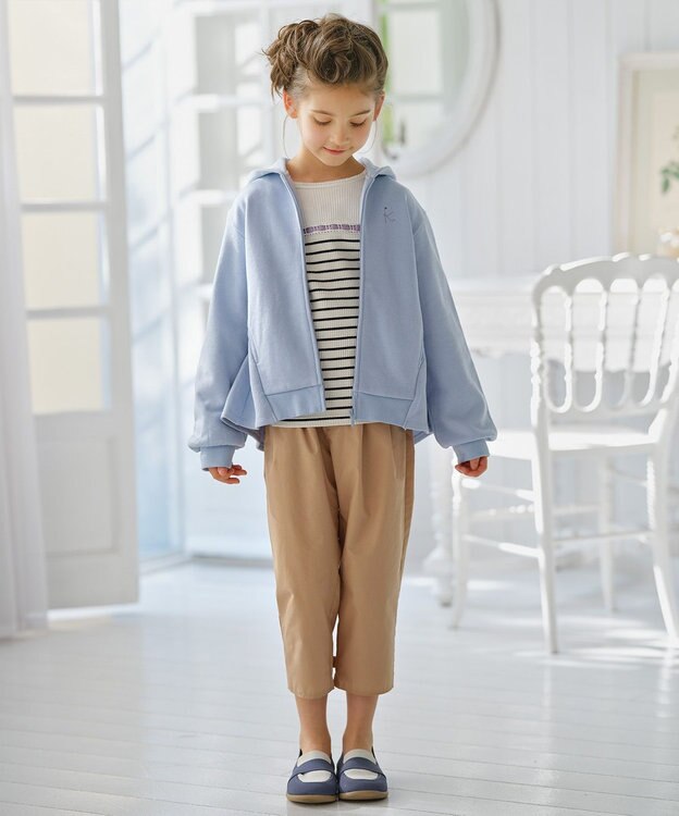 組曲 KIDS 【110-140㎝】バックフリル パーカー サックスブルー系