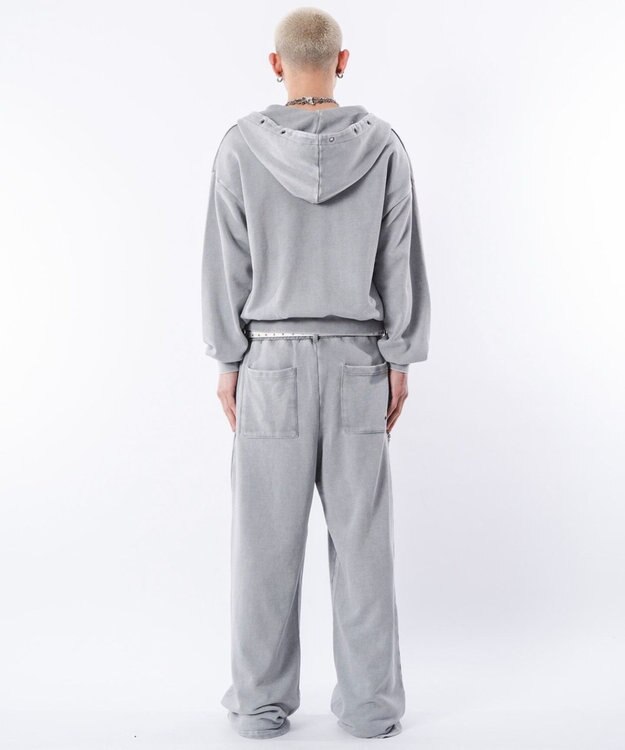 WEGO 【ウエストゴム/ユニセックス着用ITEM】ブリーチハトメスウェットパンツ グレー