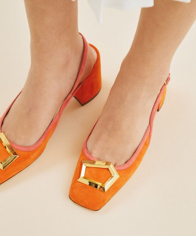 GRACE CONTINENTAL Rupert Sanderson バックルミュール オレンジ