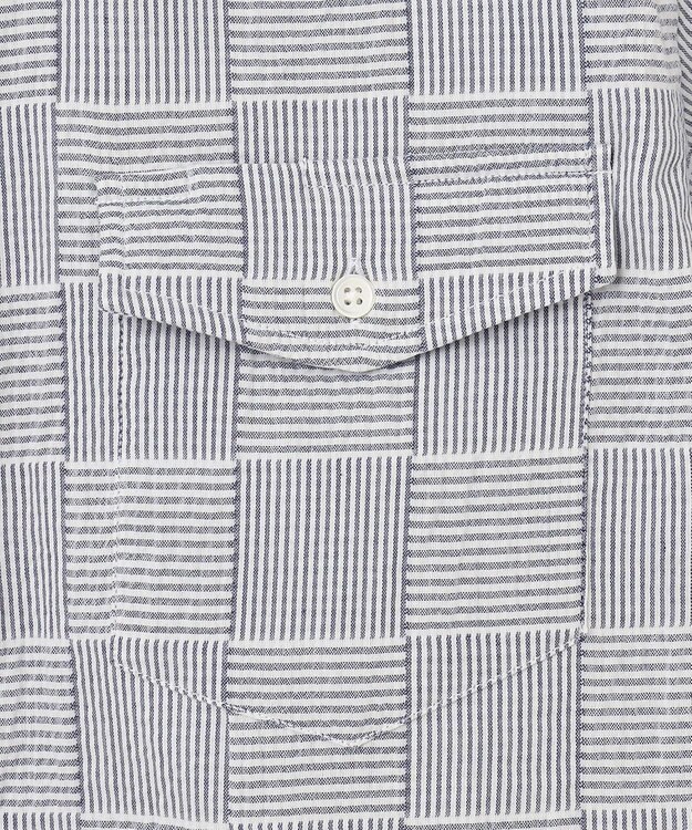 J.PRESS MEN 【クールマックス】パッチワークサッカー プルオーバー ネイビー系9