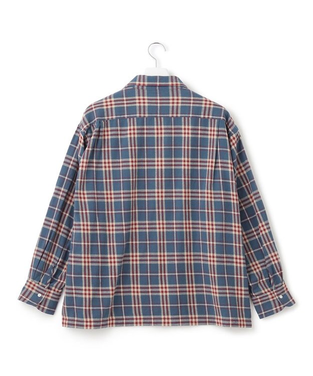 J.PRESS YORK STREET 【UNISEX】フランネル オープンカラーシャツ ブルー系3