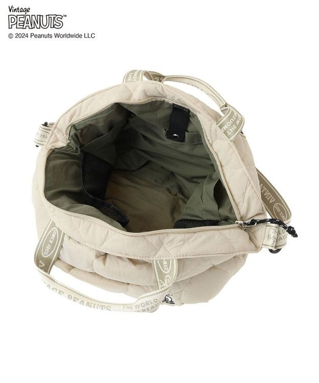 Green Parks ■ＰＥＡＮＵＴＳ　キルティングトートＬ Light Beige