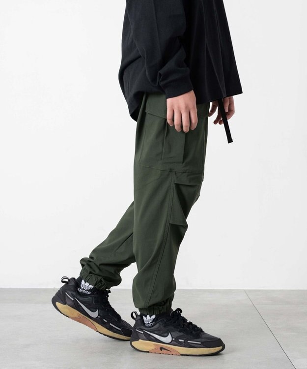 WEGO 【KIDS/ユニセックス着用ITEM】ストレッチトカーゴジョガーパンツ（JUNIOR） カーキ