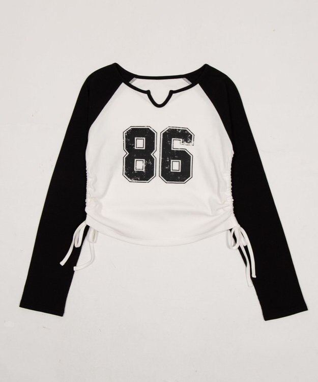 WEGO サイドドロストキーネックロンT ブラック