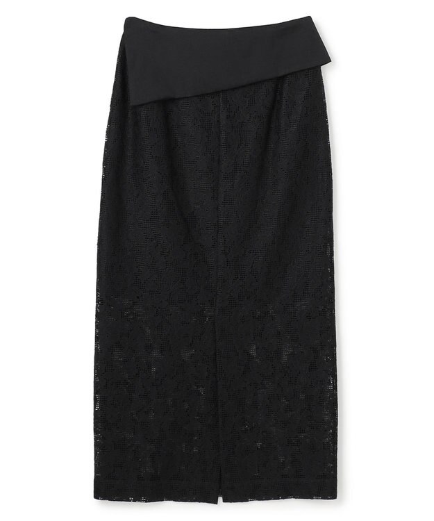 BEIGE， FLUORITE / 異素材コンビ レーススカート Black