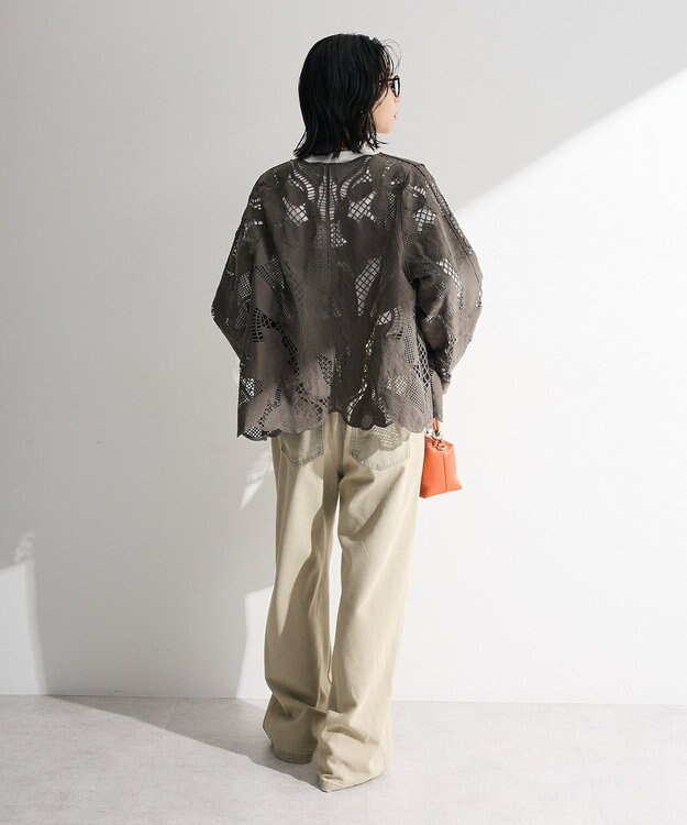 Green Parks レースカーディガン Gray