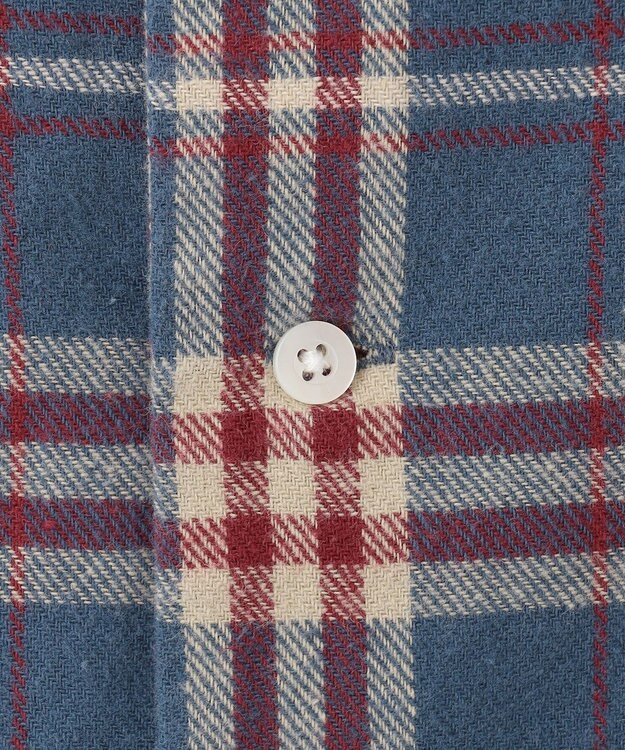 J.PRESS YORK STREET 【UNISEX】フランネル オープンカラーシャツ ブルー系3