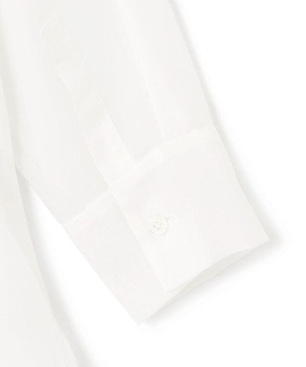 ICB L 【洗える】 PlaXシアーオーガンジー シャツ オフホワイト系