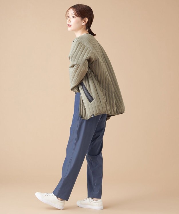 SHARE PARK LADIES 【UNISEX】キルティング蓄熱中綿 Ｖカーディガン（Mサイズ） カーキ