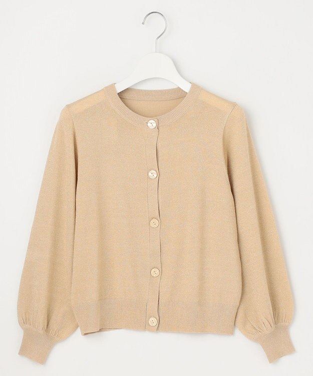 Feroux 【洗える】ラメニットカーディガン ベージュ系