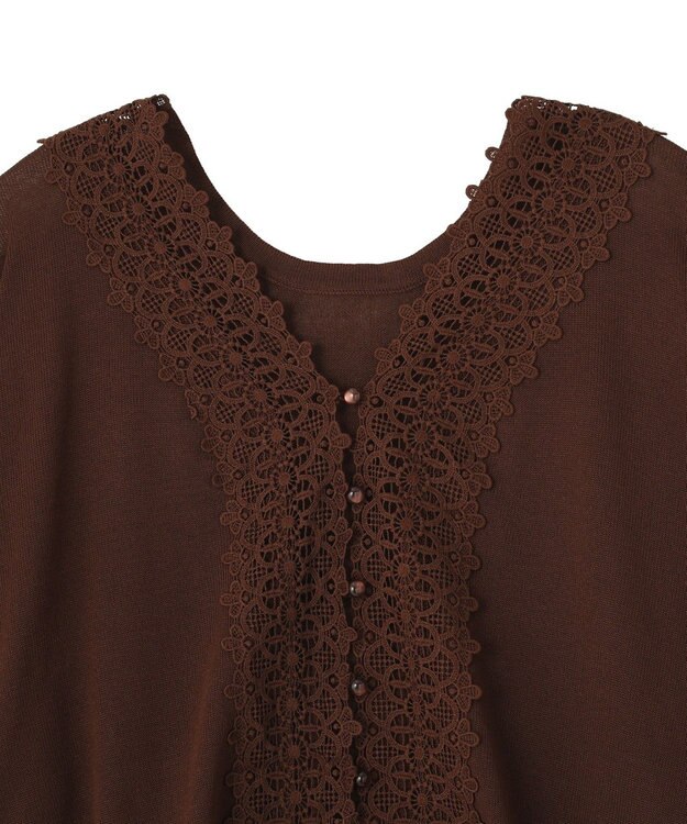 earth music&ecology 【2WAY】レーストリムシアーニットカーディガン Brown