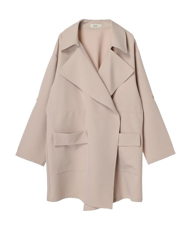 earth music&ecology ニュアンスビッグカラーコート Beige