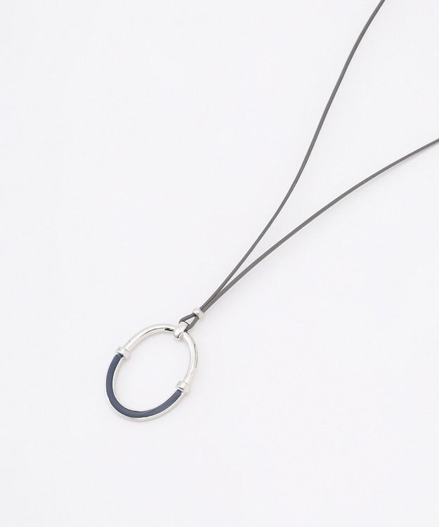 J.PRESS LADIES リバーシブル エポ リング ネックレス ネイビー系