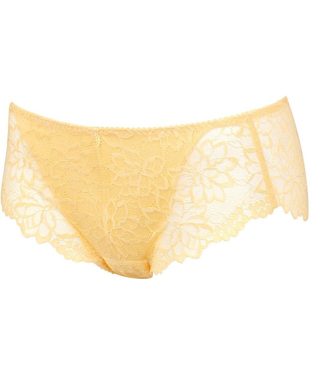 WACOAL サニタリーショーツ 【GOCOCi ゴコチ】 「普通~多い日」に対応 後ろまでしっかりカバー 羽付きナプキン対応 総レース 生理用ショーツ はきこみ丈あさめ レディース PGG198 /ワコール イエロー