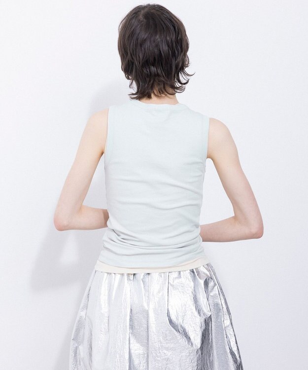 NAVE 【Nave・洗える】ガーゼフライス タンクトップ ライトグリーン系