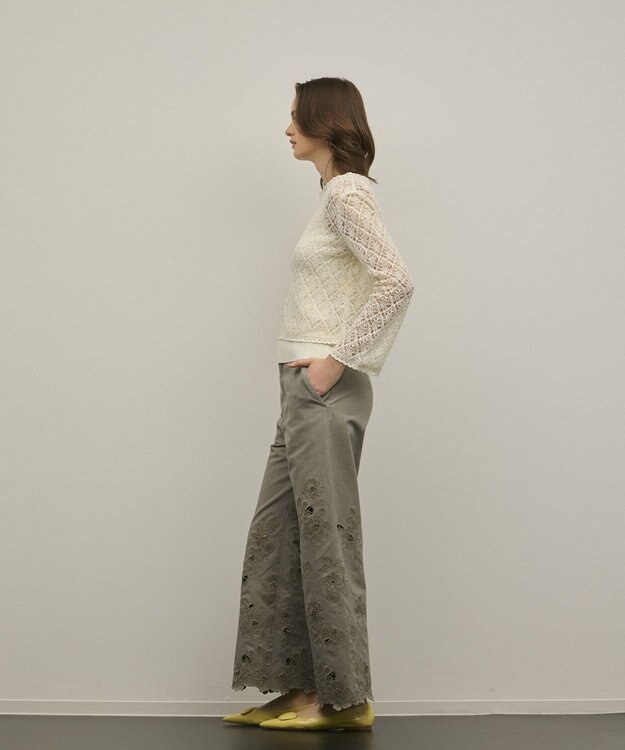 GRACE CONTINENTAL レースフレアスリーブトップ キナリ